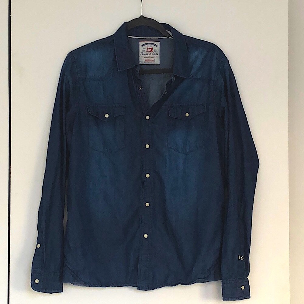 Thread and Cloth Blue Indigo Western shirt size M